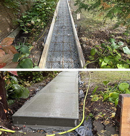 Coffrage de trottoir par Excavation HEBR en Montérégie.