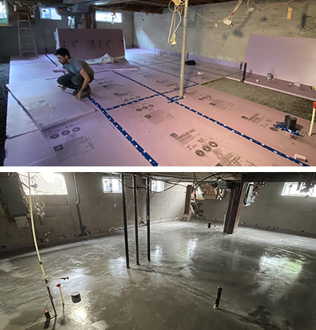 Dalle de sous-sol par Excavation HEBR en Montérégie