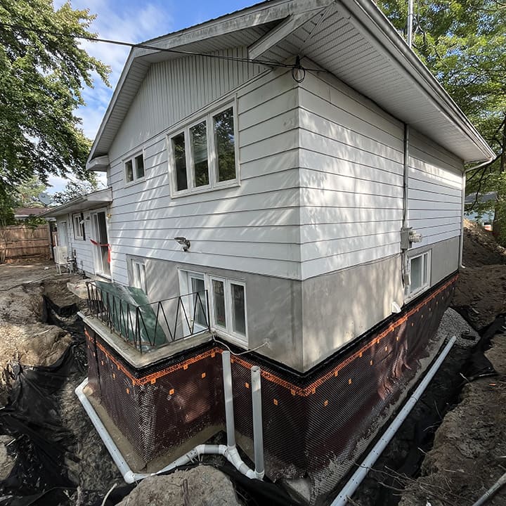 Drain français avec membrane.