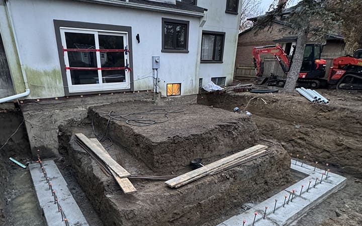 Coffrage de fondation pour agrandissement