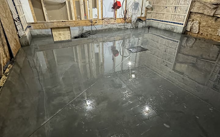 Dalle de béton pour garage - après