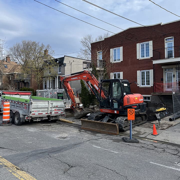 Service d'excavation.