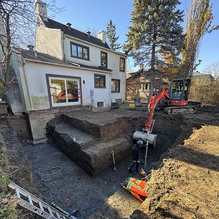 Service d'excavation pour agrandissement.