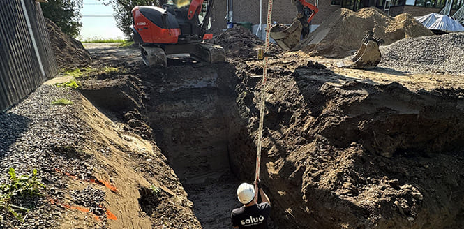 Installation de fosse septique Soluo.