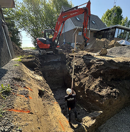Installation de fosse septique Soluo.