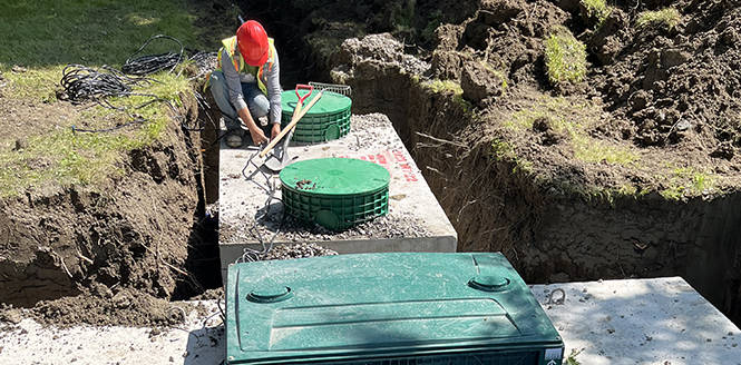 Septic tank installation.