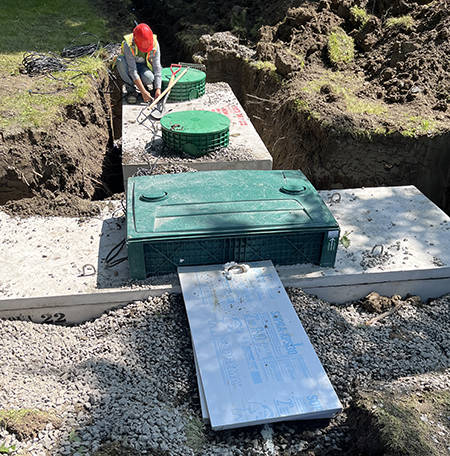 Septic tank installation.