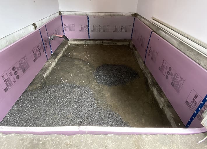 Pyrite béton garage.